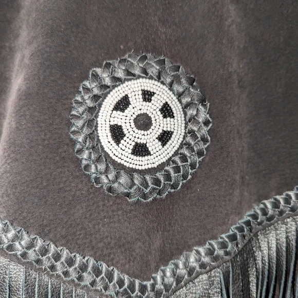 Vintage Scully Authentic Genuine black leather jacket with black leather fringe. - Picture 10 of 12